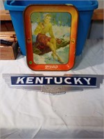 Kentucky plate & coca cola tray