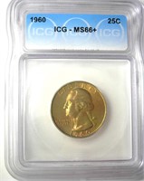 1960 Quarter ICG MS66+ LISTS $200