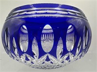 Waterford cut crystal cobalt blue Clarendon bowl