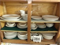 Misc. White Dishes on Shelves
