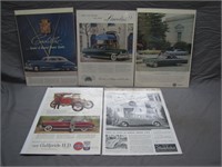 5 Antique Assorted Automobile Advertisements