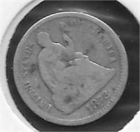 1872 Seated Liberty Silver Half-Dime