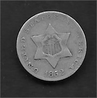 1852 Silver 3-Cent Piece (Trimes)