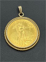 14k gold U.S. $10 Gold eagle pendant