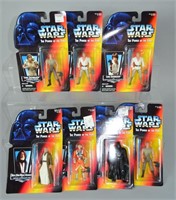 7pc Star Wars POTF2 Long Lightersaber Figures NIP