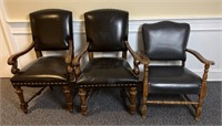 (3) Leather like armchairs, they have a few, one