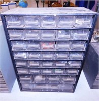 35 drawer parts bin & contents