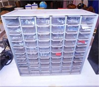 60 drawer parts bin & contents