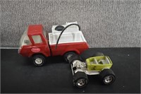 Two Toy Trucks Red Tonka Roadster