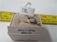 Jelly Opal & Gold Pendant