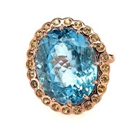 10ct r/g topaz and sapphire ring