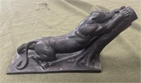 14" Metal Panther Statue