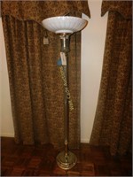 Floor Lamp Silver and Glass Approx. 5'