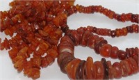 Two various amber necklaces