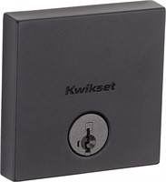 Kwikset Downtown Deadbolt Lock  Matte Black