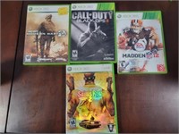FOUR XBOX 360 VIDEO GAMES