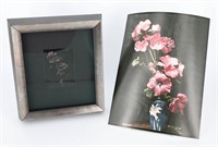 Autochrome Glass Slide of Flowers in Backlit Frame