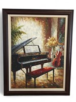 Lg Musical Oil Painting on Canvas 58x46"