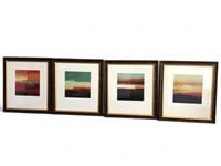 Set of 4 Framed Abstract Art, Signed