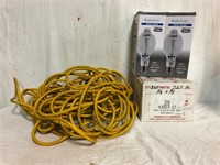 Extension Cord, Bluex Bulbs, and PVC Valves