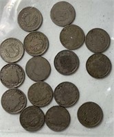 (16) V Nickels 1891-1912D