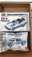 Lot of 2 Plastic Model Kits Mustang and TR-8