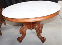 Oval Victorian Carved Hall Table