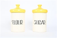 Vintage MCM Ceramic Flour & Sugar Canisters