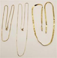 (II) 14kt Yellow Gold Necklaces (they have Kinks