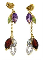 Genuine 3.00 ct Gemstone & Diamond Earrings