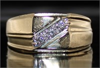 14kt Gold Mens Natural Diamond Ring