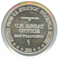 1 troy oz Silver Round - 1981 U.S. Assay Office,