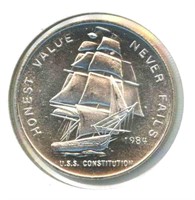 1 troy oz Silver Round - 1984 Liberty Mint U.S.S.