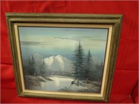 Artist signed oil painting. Framed.