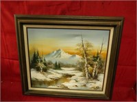 Artist signed oil painting. Framed.