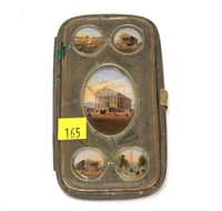 6" brass case with monument decorations