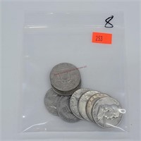 8- Franklin Half Dollars