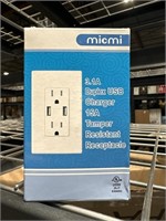 Micmi 3.1A Duplex USB Charger 15A Tamper