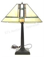 Arts & Crafts Style Slag Glass Table Lamp