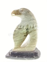 American Bald Eagle Carved Alabaster Sculpture