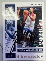 Pelicans Zion Williamson Signed Card with COA