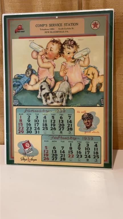 1939 Comp's Service Station calendar