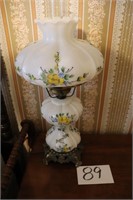 Pair of Handpainted Hurricane Lamps