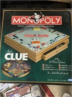 Monopoly and Clue wood board game