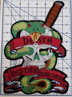 Death before dishonor iron on patch