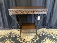 Scrolled metal console table