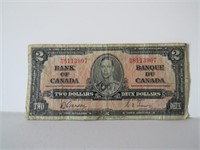 1937 BANK OF CANADA TWO DOLLARS  BILL