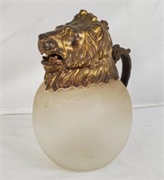 Carole Stupell Lions Head Frosted Glass Pitcher