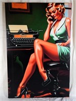 Beautiful Pinup Girl on canvas