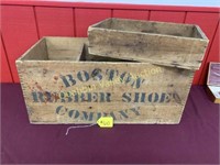 2 VINTAGE WOODEN SAW TOOTH BOXES